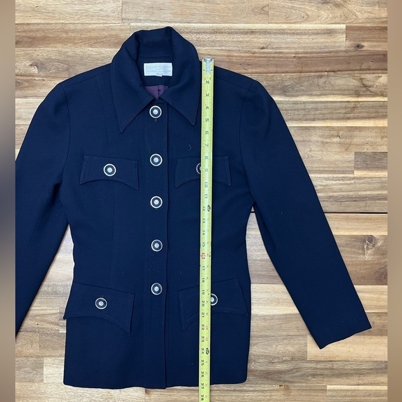 Vintage MICHAEL 100% Wool High Quality Button Front Black Blazer Fully Lined 2 - Picture 6 of 10